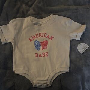 Patriotic American Babe Cream Bodysuit